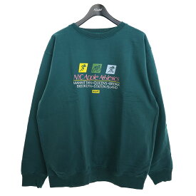 【中古】ONLY NY　Apple Athletics Crewneck 裏起毛クルーネックスウェット グリーン系 サイズ：L 【231223】（オンリーニューヨーク）