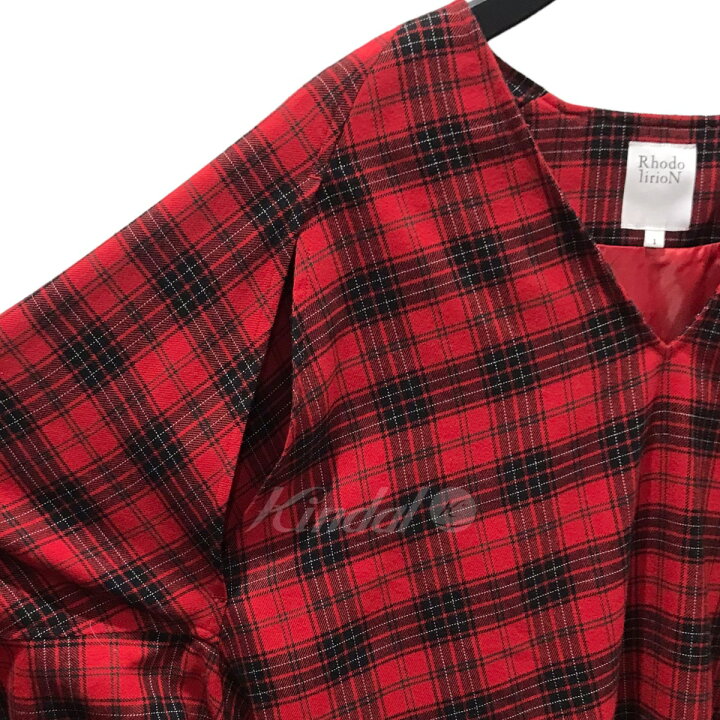 楽天市場】【中古】Rhodolirionチェック柄Vネックブラウス LN826 