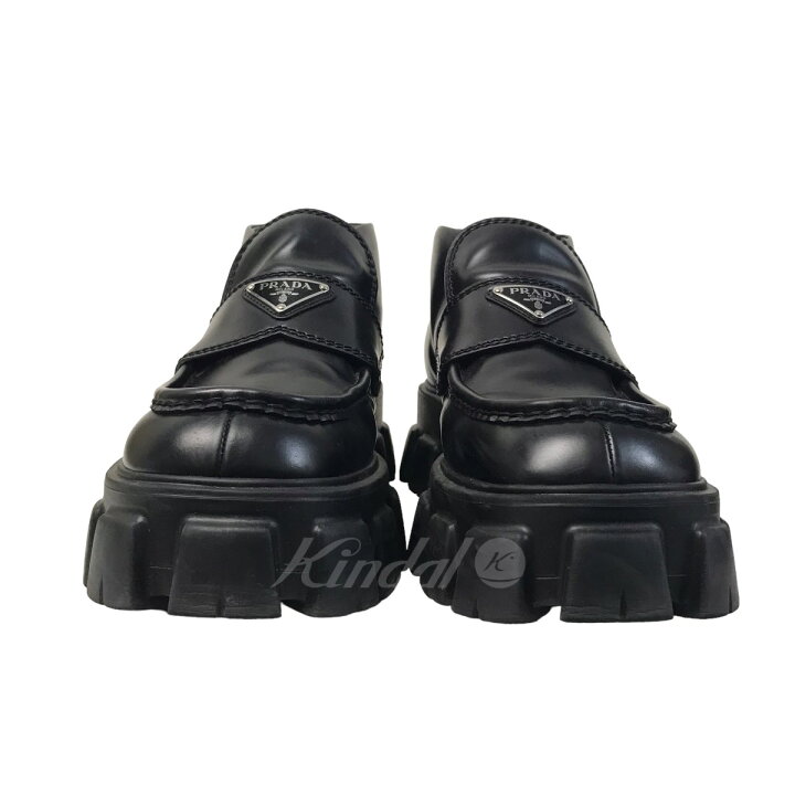 楽天市場】【中古】PRADA ブラックプラダモノリスパテントレザー 
