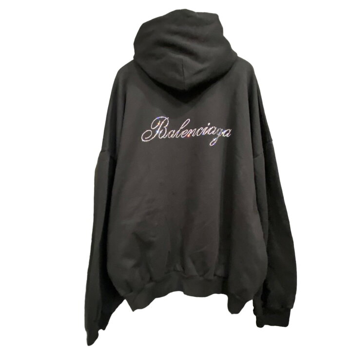 楽天市場】【中古】BALENCIAGAラインストーンロゴパーカー ブラック 