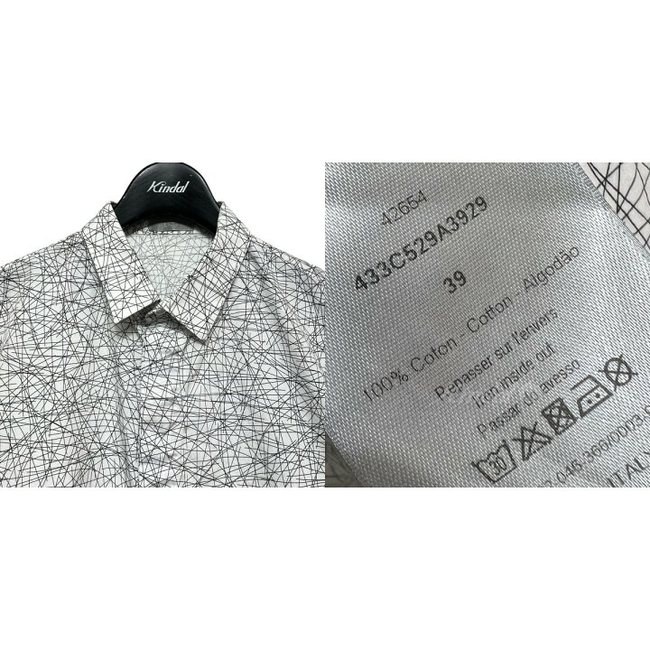 楽天市場】【中古】Dior Homme ノイズ柄比翼長袖シャツ ホワイト 