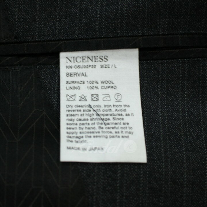 楽天市場】【中古】NICENESS 22AW SERVAL ウールストライプテーラード 