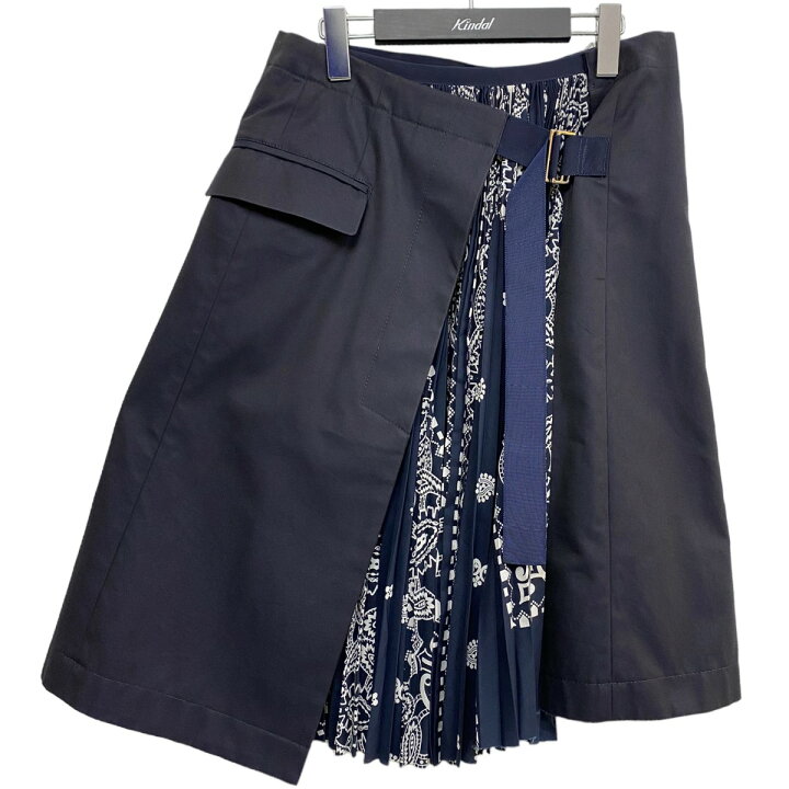 楽天市場】【中古】sacai ペイズリーバンダナ柄プリーツ巻きラップ 