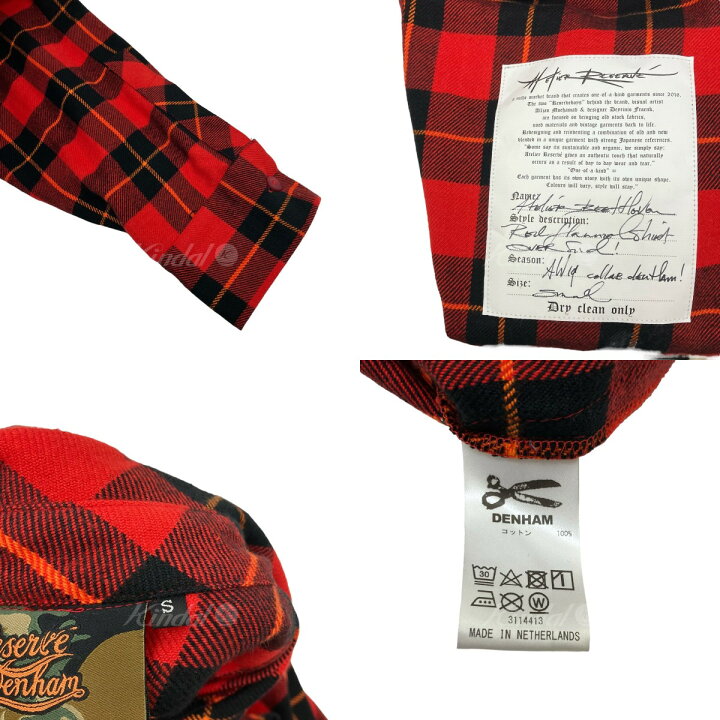 楽天市場】【中古】DENHAM ×ATELIER RESERVE AR FLANNEL SHIRT レッド 