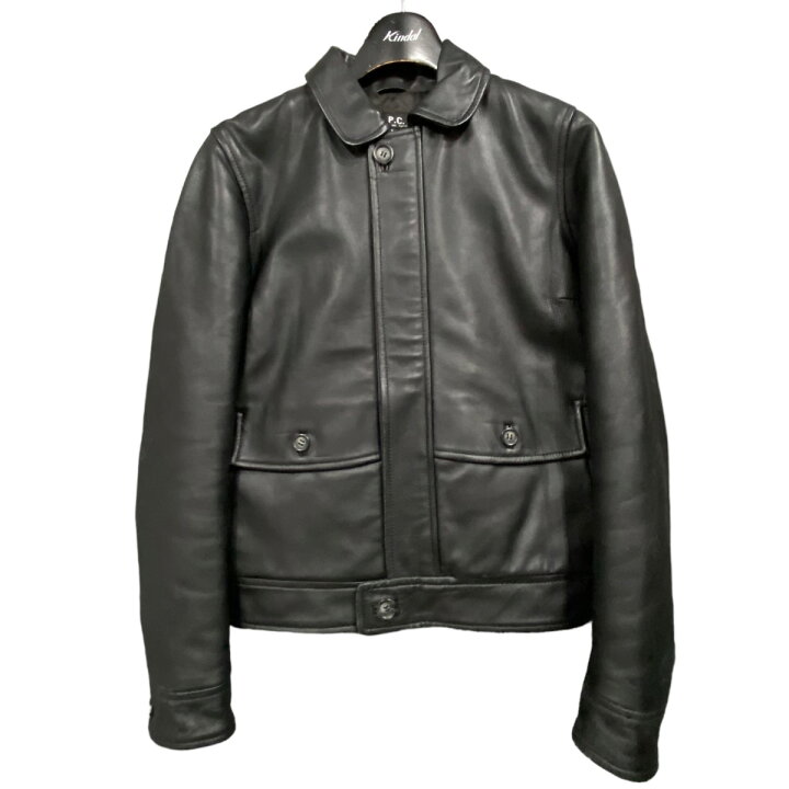 楽天市場】【中古】A．P．C． レザージャケット ブラック サイズ：S 