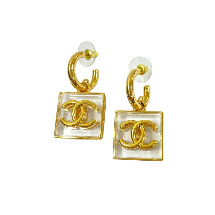 楽天市場】【中古】CHANELココマークピアス B23S クリア×ゴールド  