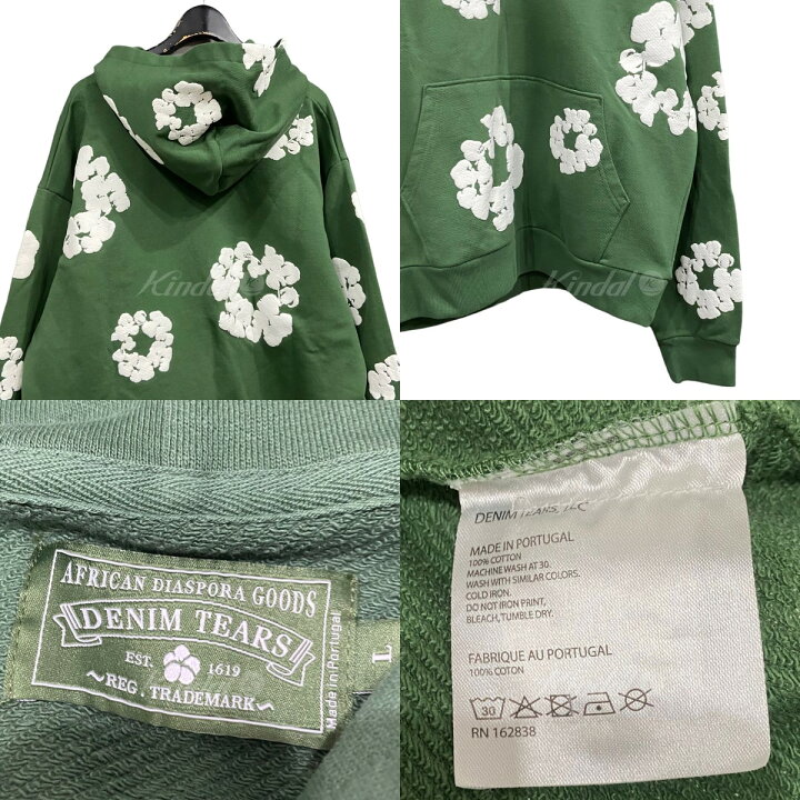 楽天市場】【中古】Denim Tears 23AW プルオーバーパーカー グリーン  