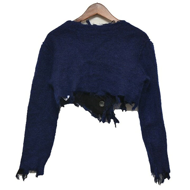 楽天市場】【中古】PERVERZE モヘアショートカーディガン ブルー  