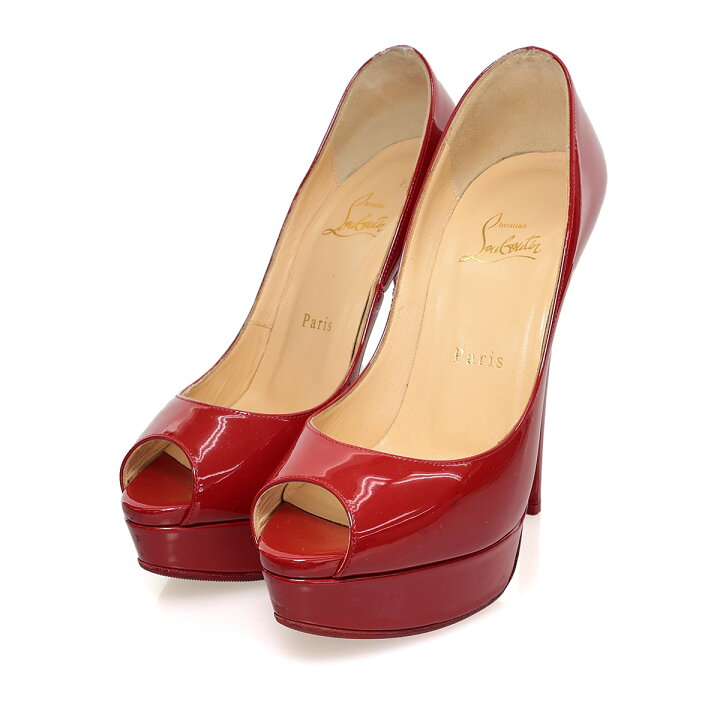 楽天市場】【中古】CHRISTIAN LOUBOUTINオープントゥヒールパンプス 