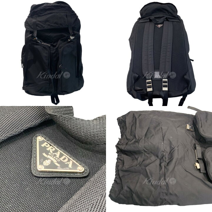 楽天市場】【中古】PRADA「V136」三角プレートバックパック ブラック 
