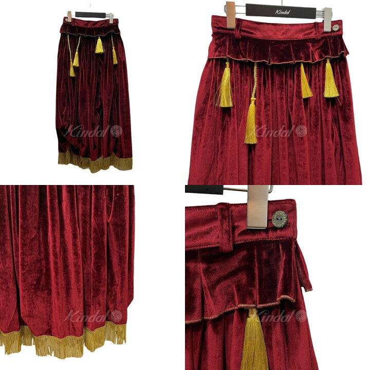 楽天市場】【中古】hazama 幕開けのベルベットスカート ワインレッド 
