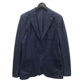 【中古】LATORREジャガード織り3Bジャージジャケット 3パッチポケット TERNI ネイビー サイズ：48【価格見直し】