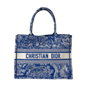【中古】Christian DiorBOOK TOTE リバーストワルドゥジュイソヴァージュブックトートミディアムバッグ ブルー×ホワイト【価格見直し】