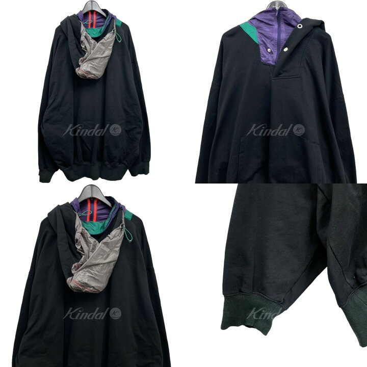 楽天市場】【中古】kolor 2023SS ドッキングパーカー ブラック 