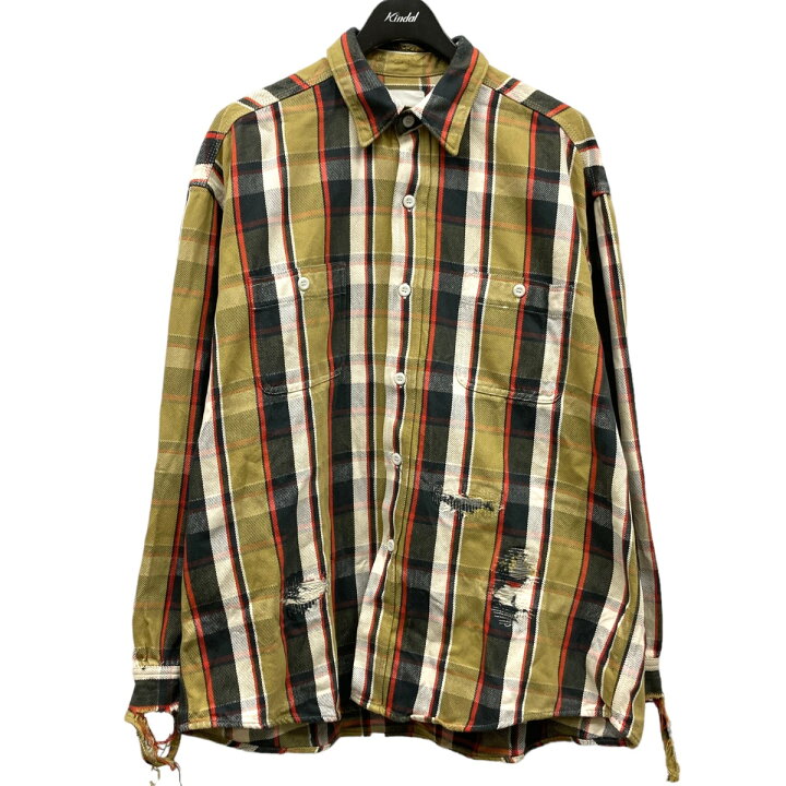 楽天市場】【中古】BOWWOW ダメージ加工チェックシャツ イエロー 