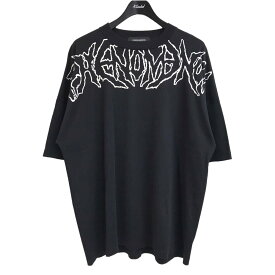 【中古】PHENOMENON「METAL LOGO TEE」プリントTシャツ ブラック サイズ：XL【価格見直し】