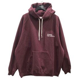 【中古】Stripes For Creativeロゴプリントプルオーバーパーカー バーガンディー サイズ：XL【価格見直し】