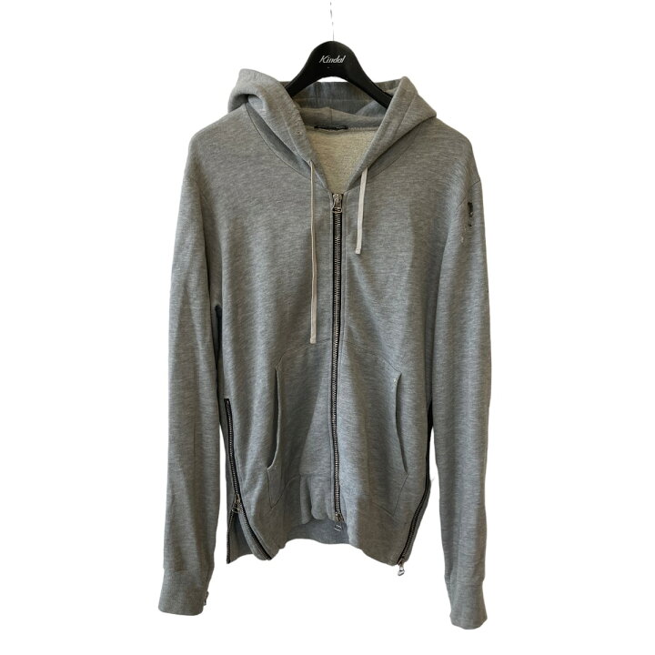 楽天市場】【中古】BALMAIN ダメージ加工ジップアップパーカー グレー  