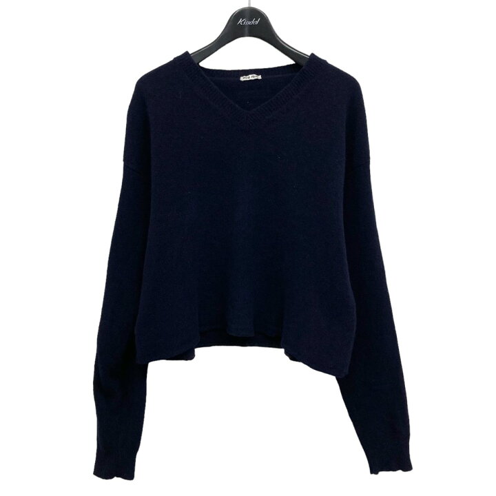楽天市場】【中古】miu miu Vネックニット ネイビー サイズ：42 