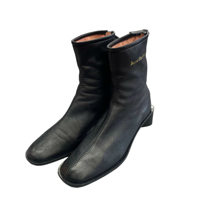 楽天市場】【中古】ACNE STUDIOS ゴールドロゴスクエアトゥブーツ  