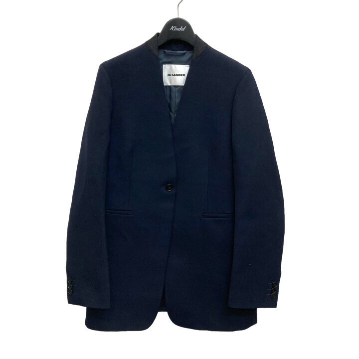 楽天市場】【中古】JIL SANDER ノーカラージャケット ネイビー サイズ  