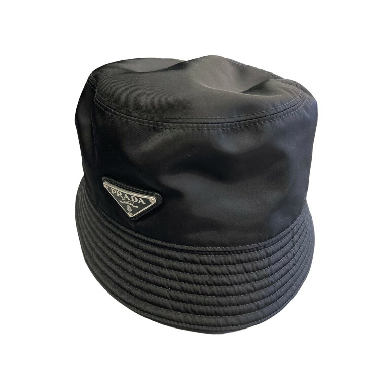 楽天市場】【中古】PRADA ロゴプレートナイロンバケットハット 