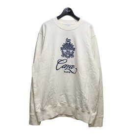 【中古】CASABLANCA22AW｢Logo-Print Long-Sleeve Sweatshirt CAZA｣スウェット ホワイト サイズ：L【価格見直し】