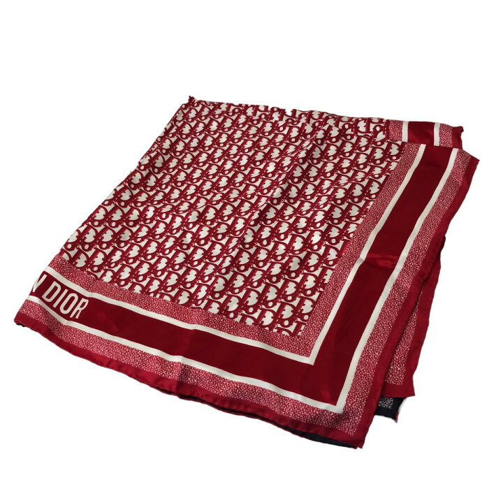 楽天市場】【中古】Dior DIORTWIN 90 スクエアスカーフ レッド  
