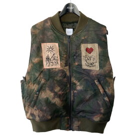 【中古】SASQUATCHfabrix．23AW FLIGHT VEST THE DOVE OF PEACE オリーブ サイズ：XL【価格見直し】