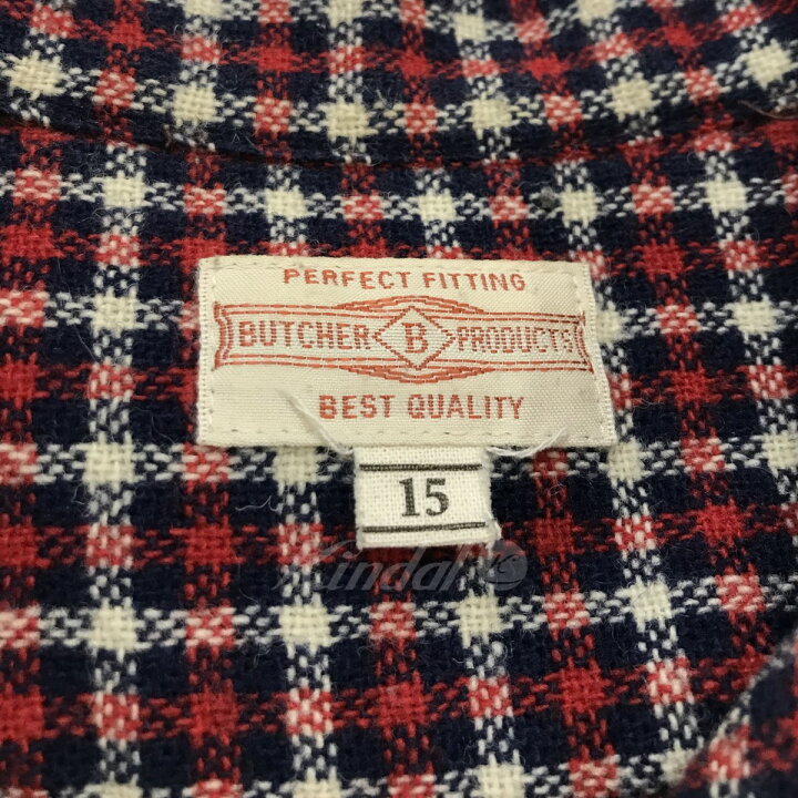 楽天市場】【中古】BUTCHER PRODUCTS ウールチェックシャツ レッド  