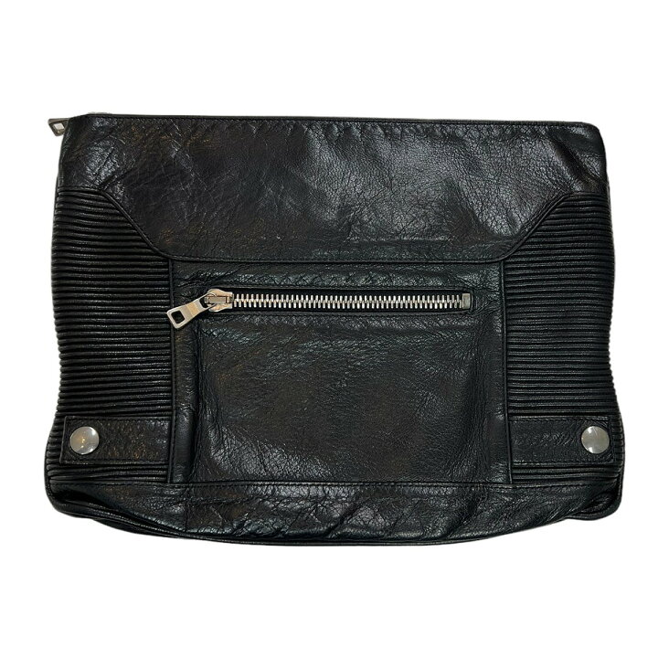 楽天市場】【中古】BALMAIN バイカーレザークラッチバッグ 【070124 