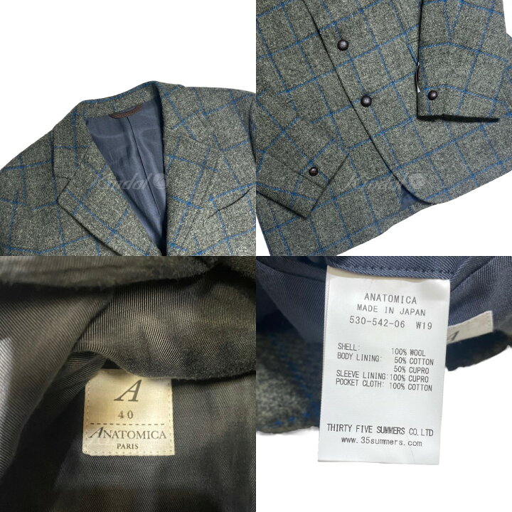 楽天市場】【中古】anatomica ×Harris Tweed DUNN JACKET ウィンドベン 