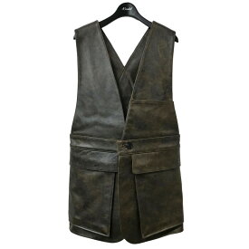 【中古】FUMIKA UCHIDA　「LEATHER OVER BAG VEST」レザーオーバーバッグベスト ブラック サイズ：36 【120124】（フミカウチダ）