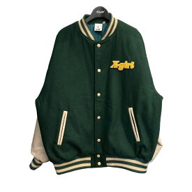 【中古】X-girl　2022AW 「STADIUM JUMPER」 ワッペンスタジャン グリーン サイズ：S 【120124】（エックスガール）