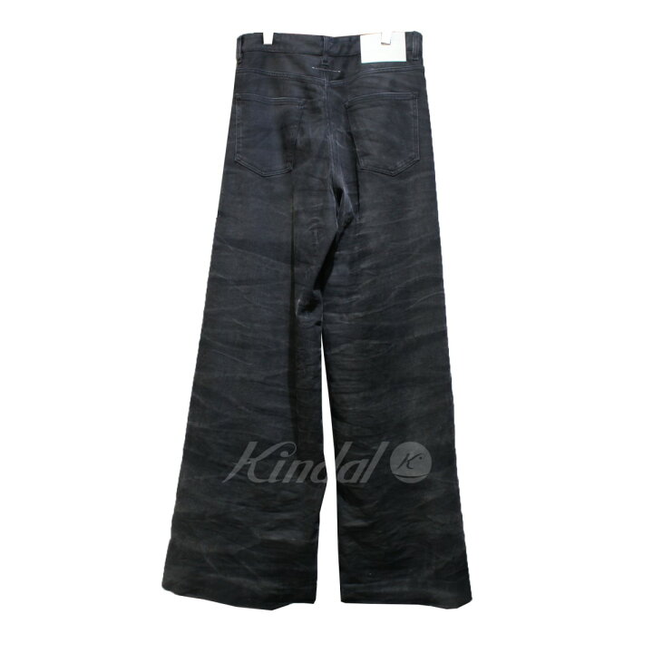 MM6 PANTS 5 POCKETS ワイド デニムパンツ○38○ブラック系
