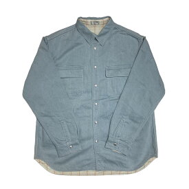 【中古】Dior23AW リバーシブルシャツ シャツジャケット 343D583AY539 ブルー×ベージュ サイズ：39【価格見直し】