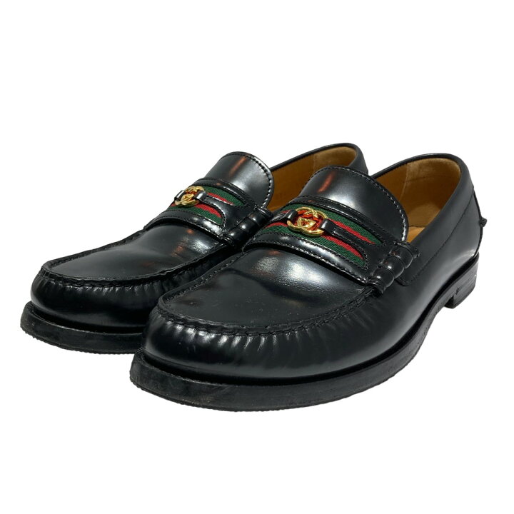 楽天市場】【中古】GUCCIインターロッキングG付きメンズローファー 