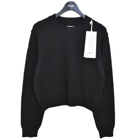 【中古】TAKAHIROMIYASHITA TheSoloIst．　shetland wool croppedcrewnecksweater クロップドニット 23AW ブラック サイズ：46 【190124】（タカヒロミヤシタザソロイスト）