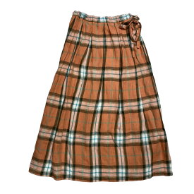 【中古】O’Neil Of Dublin2023SS Linen Long Skirt チェックスカート ピンク サイズ：US6【価格見直し】