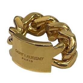 【中古】SAINT LAURENT PARIS｢BAGUE CHAINE GOURMET｣チャンキーチェーンリング ゴールド サイズ：9号【価格見直し】