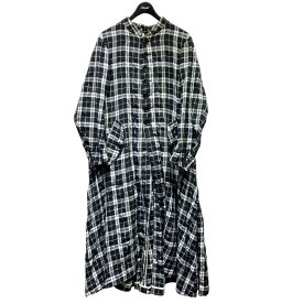 【中古】tao COMME des GARCONS23AW　チェックコート　TL-C005 ブラック×ホワイト サイズ：M【価格見直し】