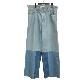 【中古】FACETASM「PATCHWORK BIG DENIM PANTS」 パッチワークワイドデニムパンツ インディゴ サイズ：5【価格見直し】