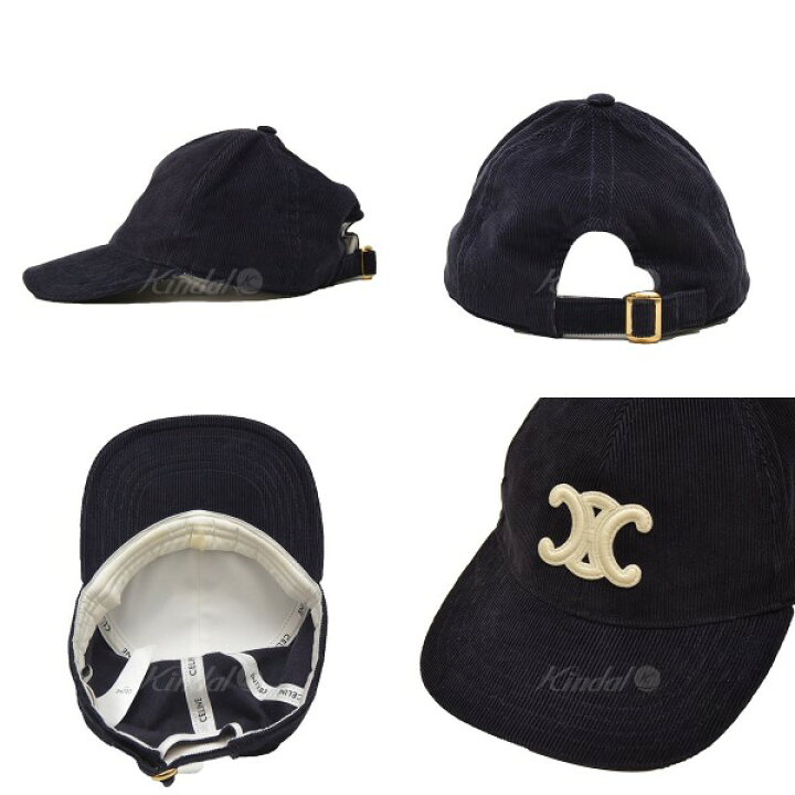 楽天市場】【中古】CELINE トリオンフコーデュロイキャップ ネイビー 