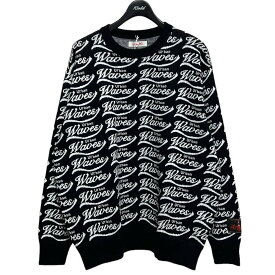 【中古】SYUMAN．　2024SS Urban Waves Sweater 総柄ニットセーター ブラック サイズ：F 【220124】（シュウマン）