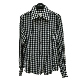 【中古】COMME des GARCONSギンガムチェックシャツ GL B006 13AW ブラック×ホワイト サイズ：XS【価格見直し】