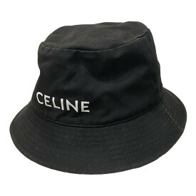 【中古】CELINE　ロゴバケットハット ブラック サイズ：M 【230124】（セリーヌ）