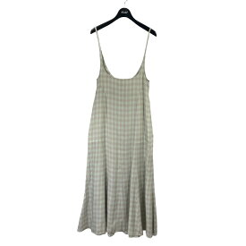 【中古】Mame Kurogouchi　キャミソールワンピース Linen Mix Ombre Check Camisole Dress ピンク×グリーン サイズ：2 【260124】（マメ クロゴウチ）