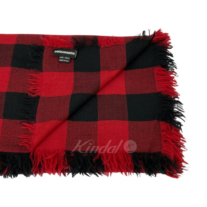 楽天市場】【中古】DSQUARED2 チェック ストール レッド×ブラック  