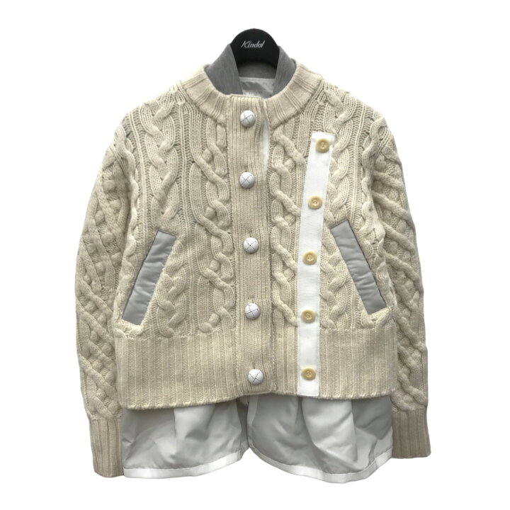 楽天市場】【中古】sacai 21AW ニットレイヤード MA-1ジャケット 21 