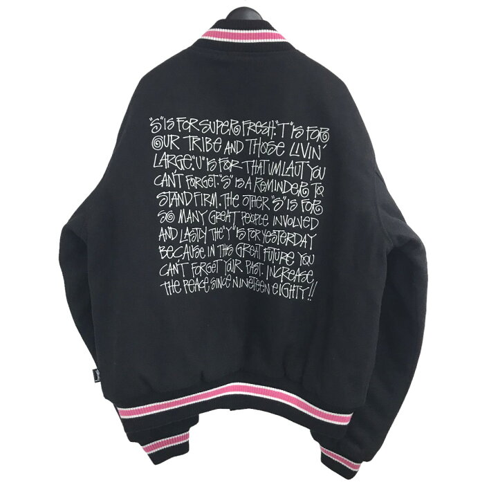 楽天市場】【中古】Stussy ｢S TALK MELTON VARSITY JACKET｣バック刺繍  